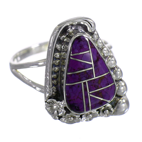 Magenta Turquoise Sterling Silver Southwest Ring Size 8-1/2 FX92339